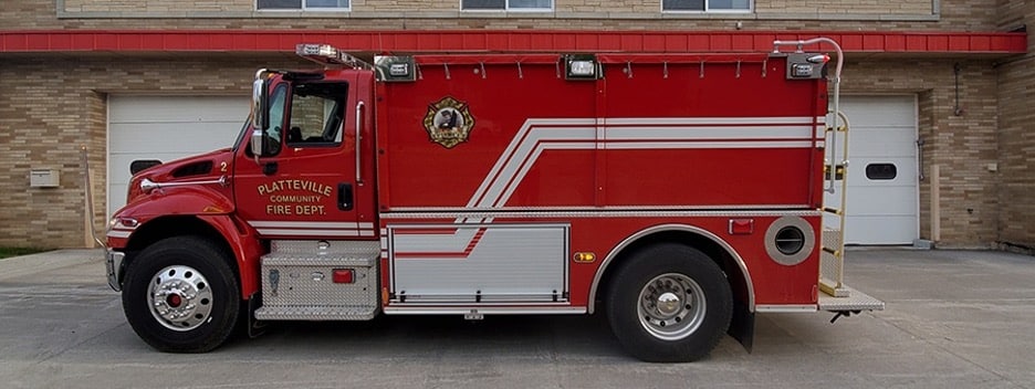 One of the fire trucks currently being used by the Platteville Fire Department