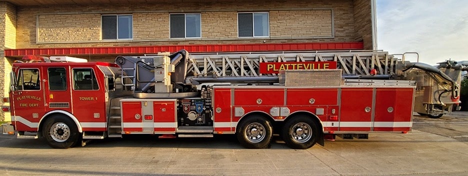 One of the fire trucks currently being used by the Platteville Fire Department.